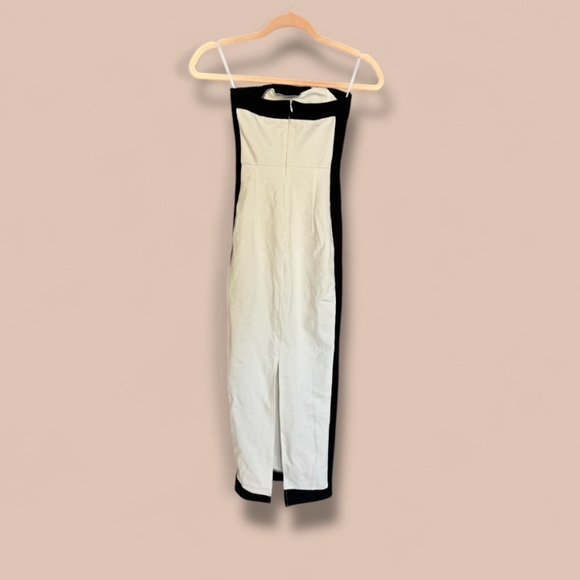 Impressive Edge White Color Block Strapless Midi Dress XXS NWOT - Picture 5 of 5